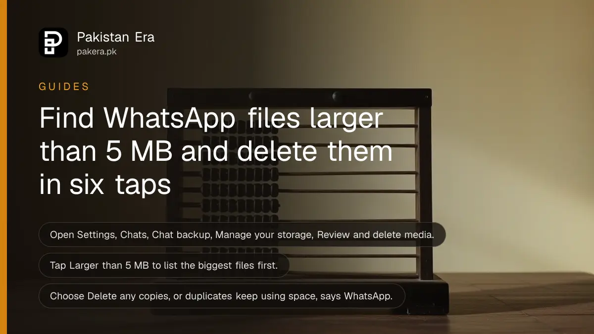 An abacus on a dark wooden table, for a guide to freeing up WhatsApp storage on Android
