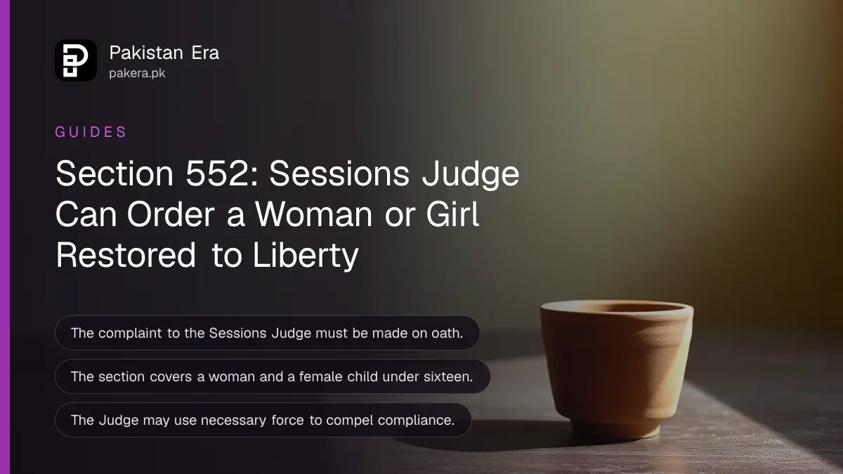 A clay cup on a dark wooden table, for a section 552 complaint in Pakistan