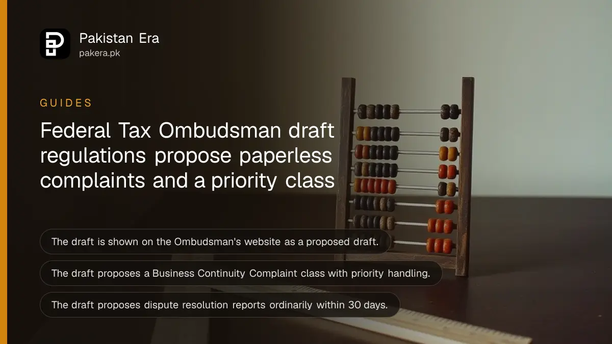 An abacus and a plain wooden ruler on a dark wooden table, for an explainer on the Federal Tax Ombudsman draft regulations