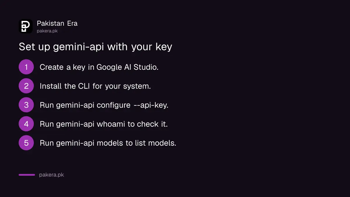 Five steps to set up the Gemini API CLI with your API key