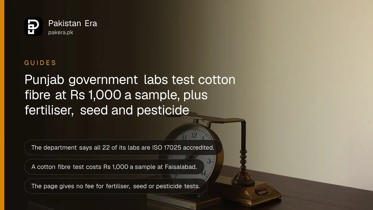 A brass scale on a dark wooden table, for an article on Punjab agriculture laboratory tests