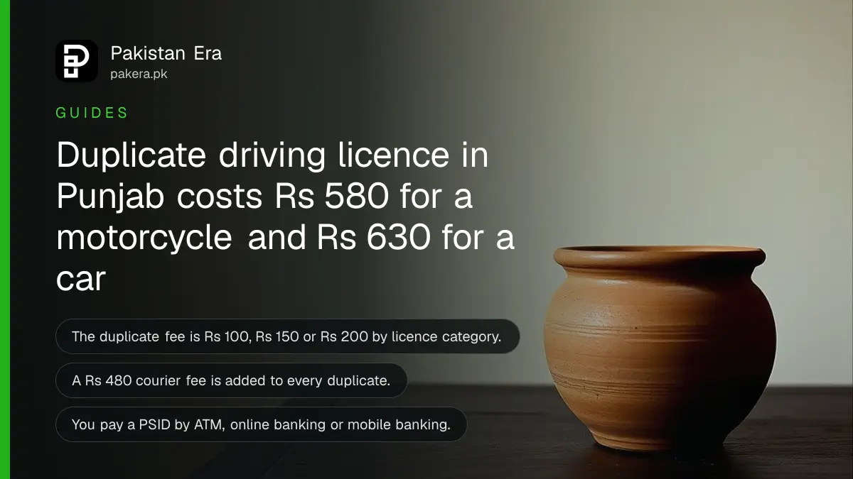 A clay pot on a dark wooden table, for a guide to getting a duplicate driving licence in Punjab
