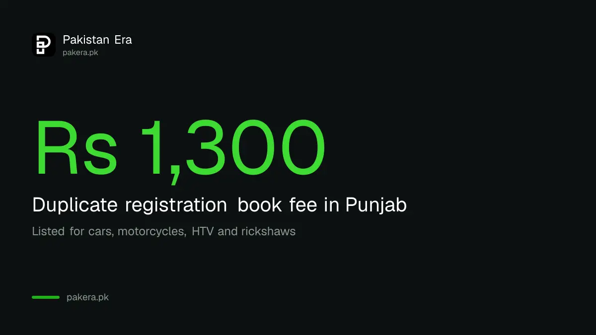 Duplicate registration book fee in Punjab: Rs 1,300 for all vehicle types