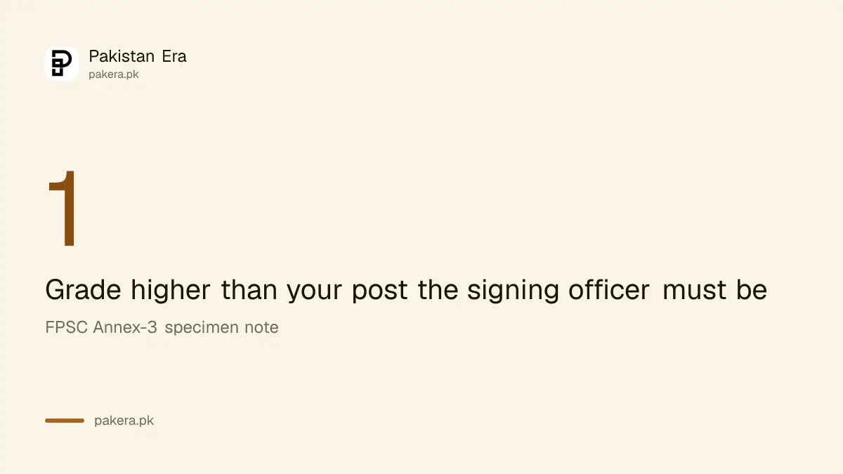 Grade higher than your post the signing officer must be