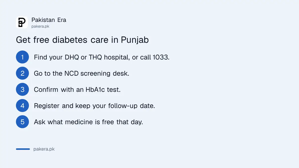 Steps to get free diabetes care at a Punjab government hospital