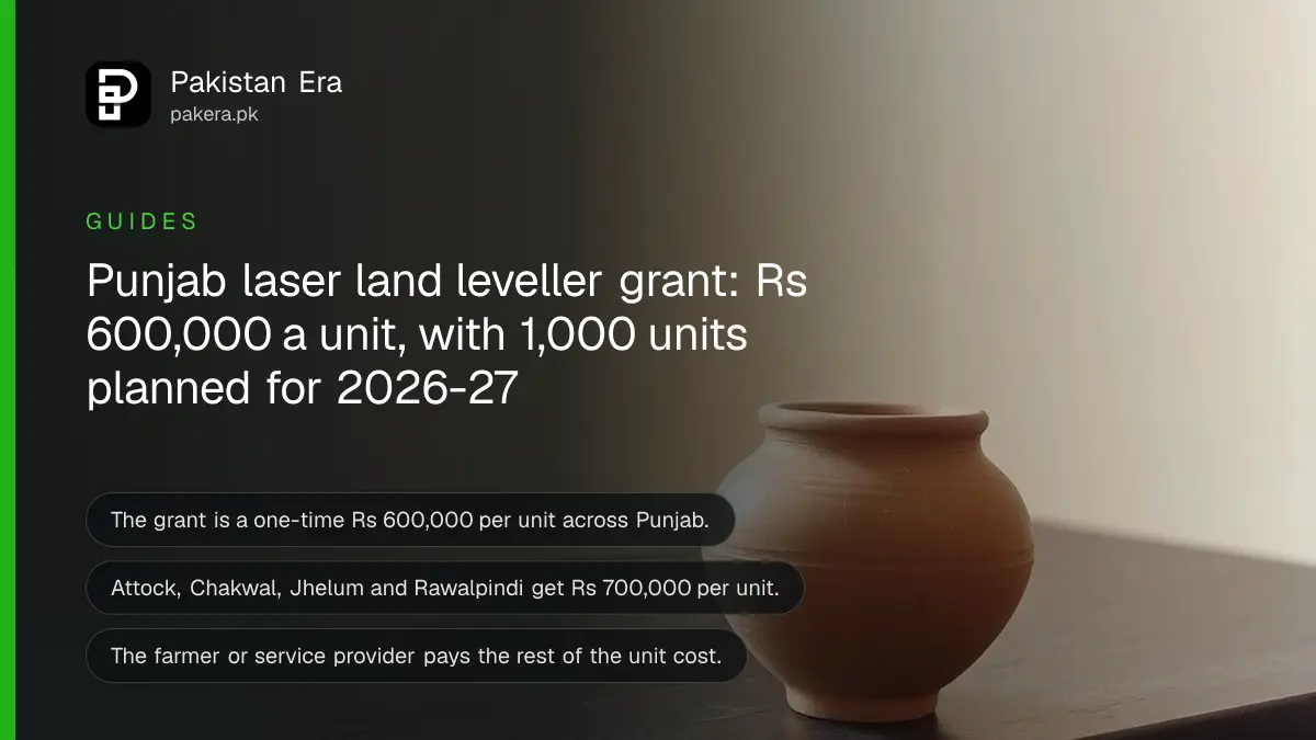 A plain clay pot on a dark wooden table, for an article on the Punjab laser land leveller grant
