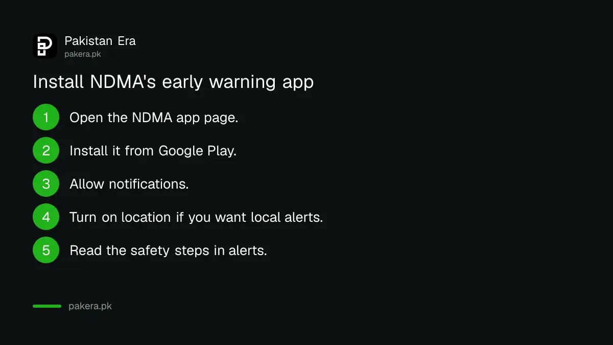 Five steps to install NDMA's early warning app and turn on alerts