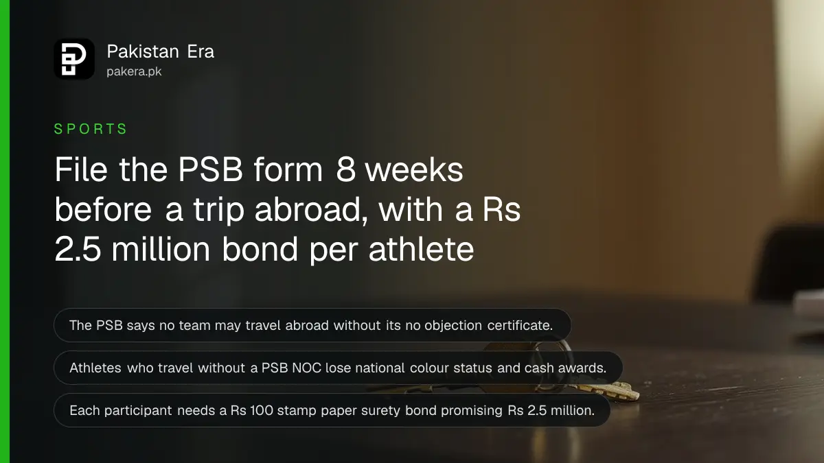A brass key on a dark wooden table, for a guide to the PSB no objection certificate for sports teams going abroad
