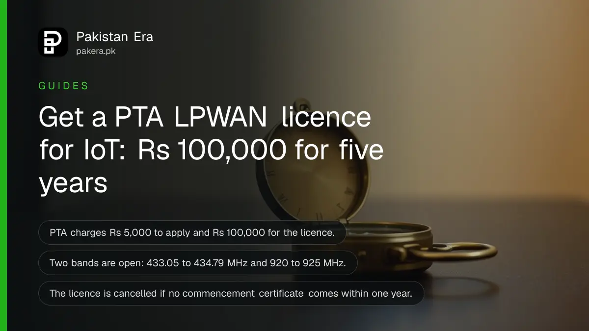 A brass compass on a dark wooden table, for a guide on getting a PTA LPWAN licence for IoT in Pakistan