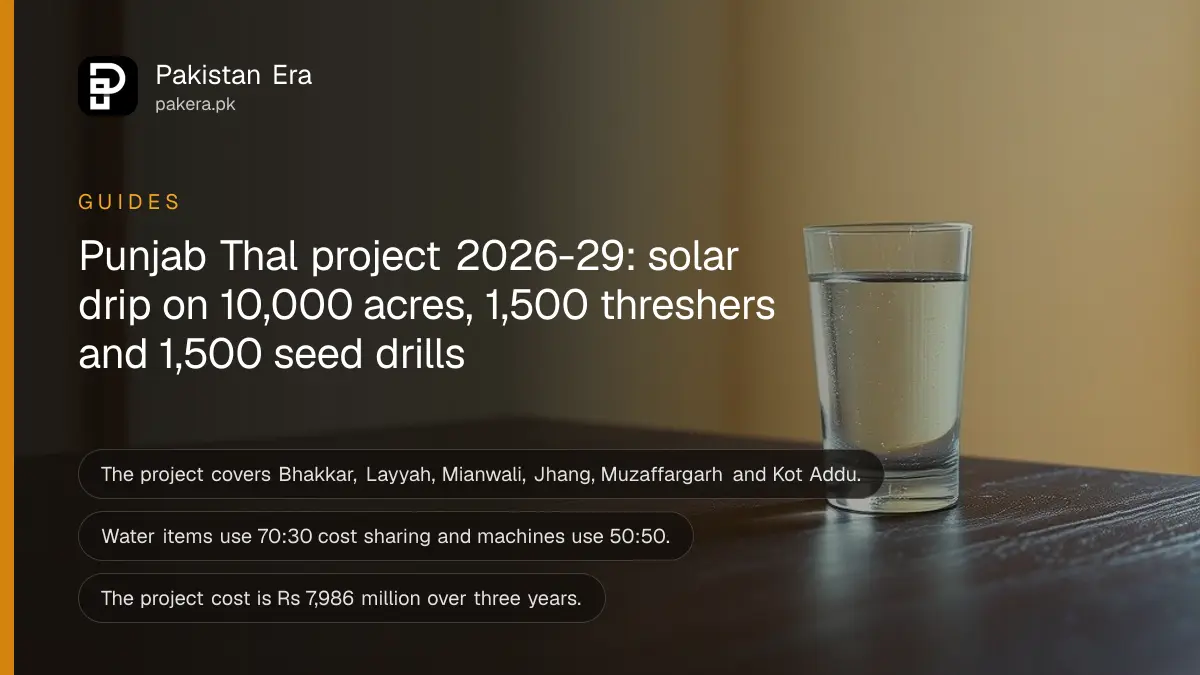 A glass of water on a dark wooden table, for an article on the Punjab Thal farm subsidy project