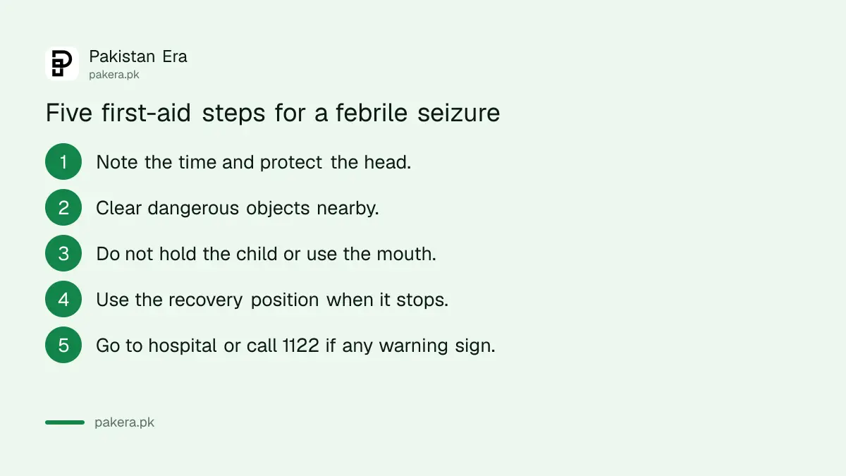 Five first-aid steps for a child's febrile seizure