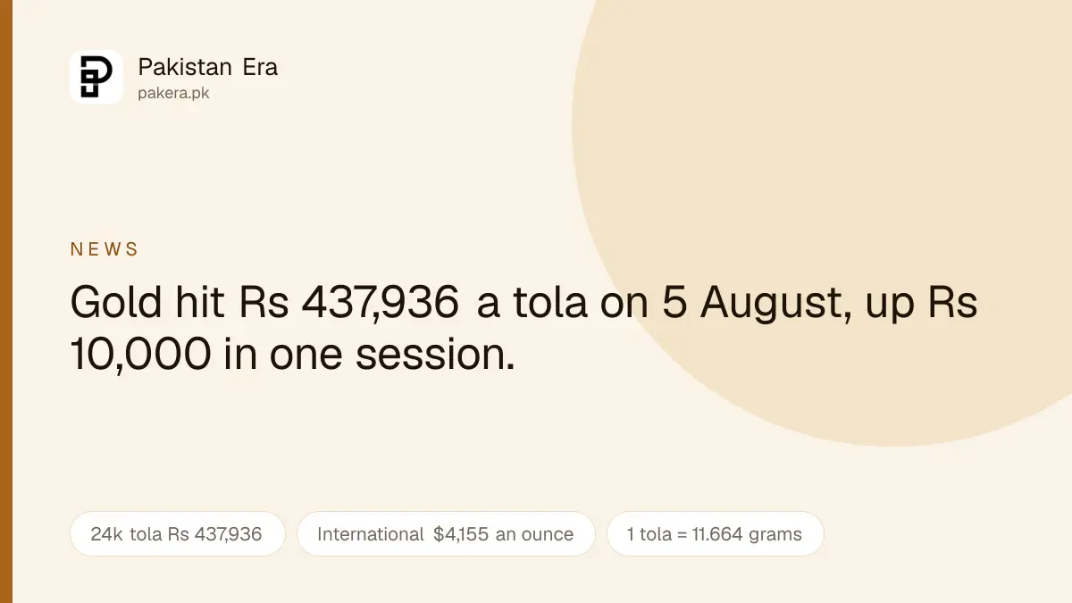 Gold rate in Pakistan per tola and how karat purity changes what you pay
