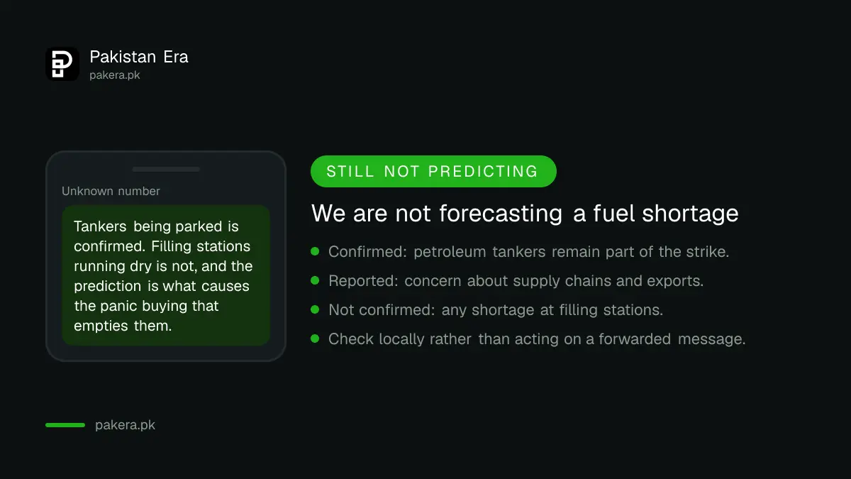 What is confirmed and what is not about fuel supply during the strike