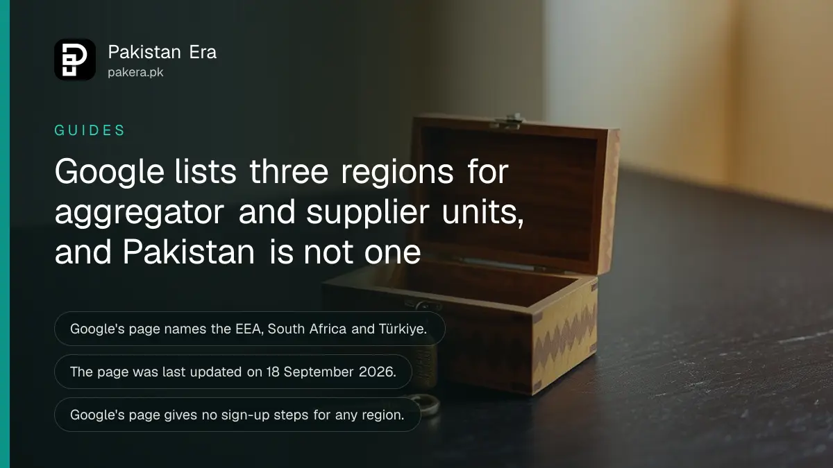 An open wooden box and a brass key on a dark table, for an article on Google aggregator units in Pakistan
