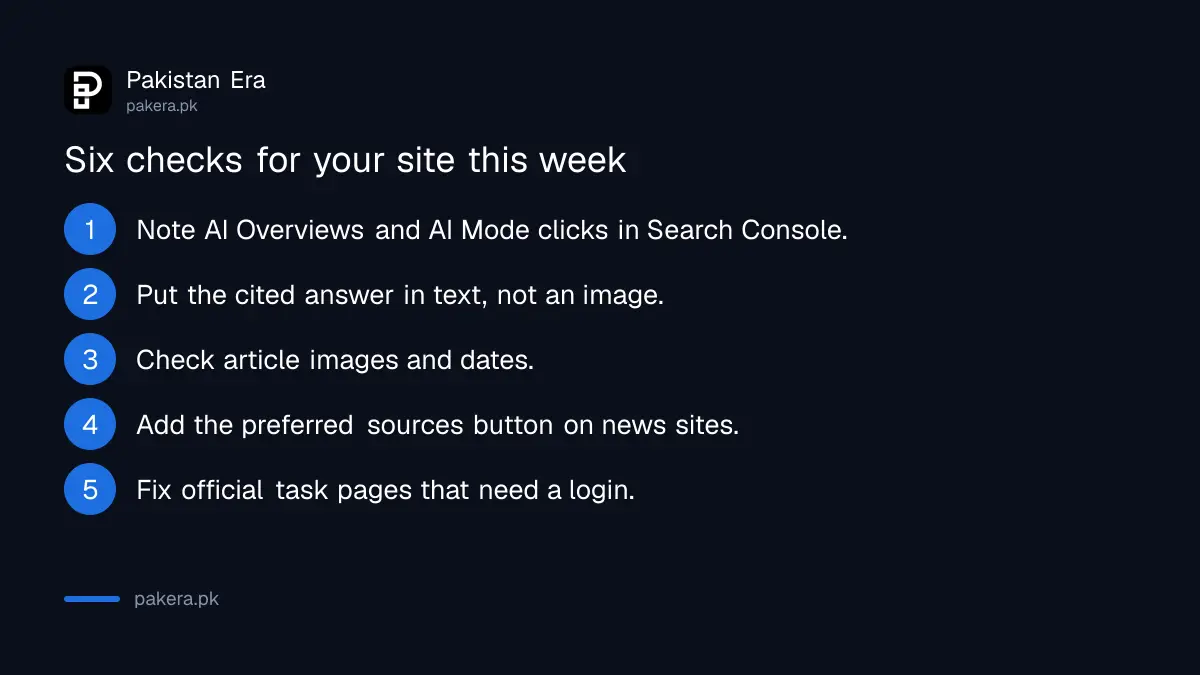 Six checks for a Pakistani website after Google's October 2026 AI Search update