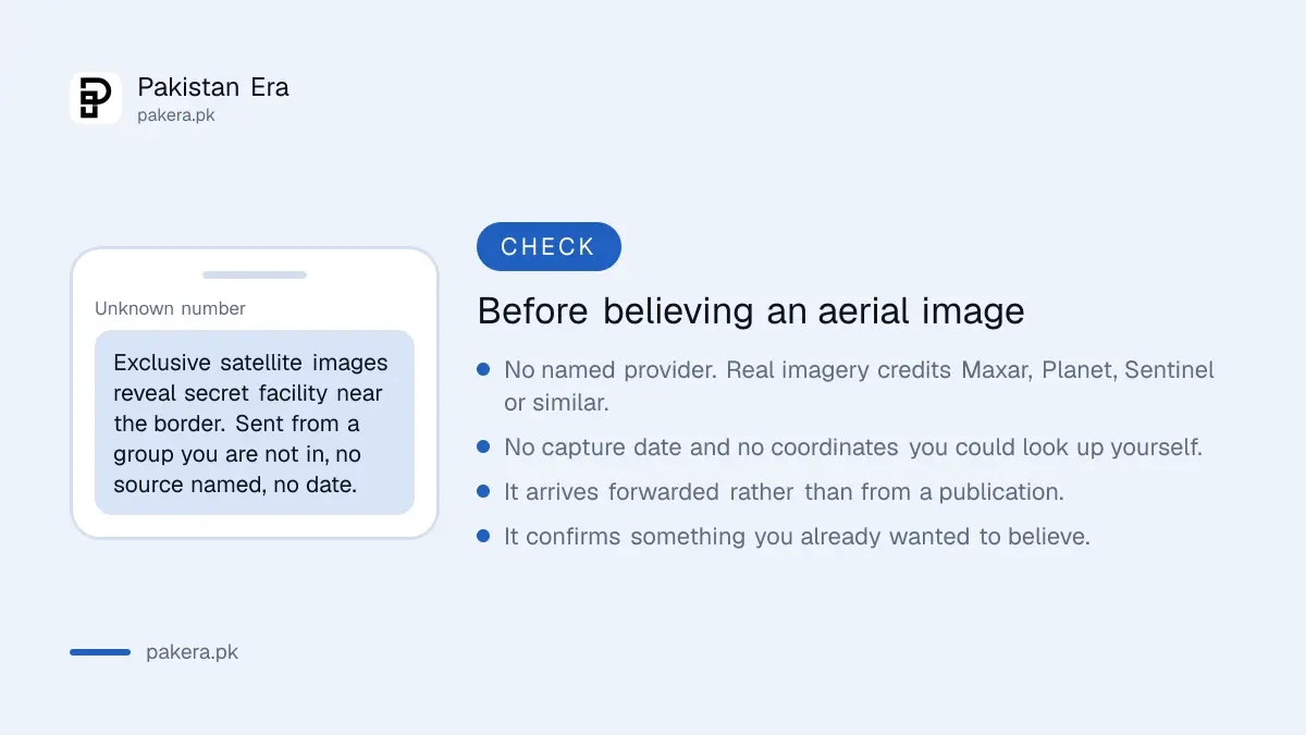 How to check whether a satellite image being shared is genuine
