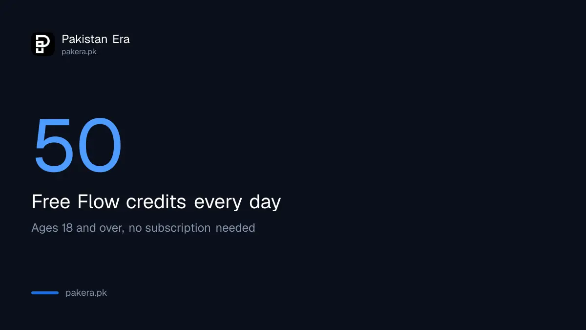 Google Flow free plan in Pakistan gives 50 credits every day