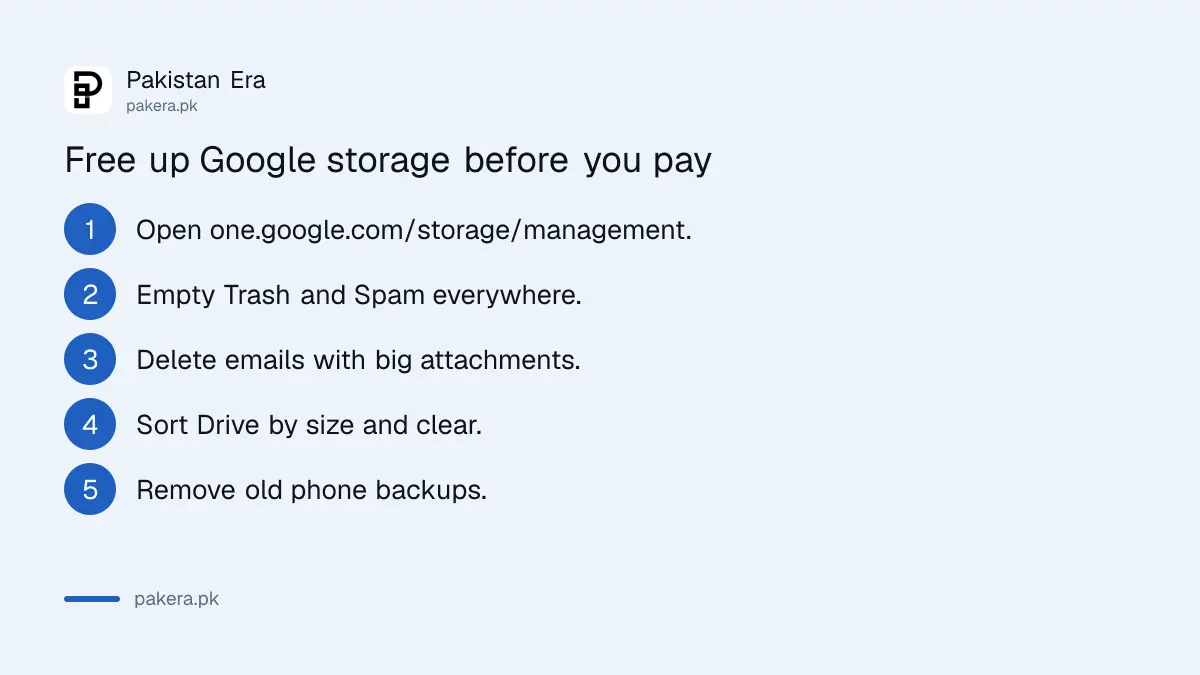 Steps to free up Google storage using Google's storage manager