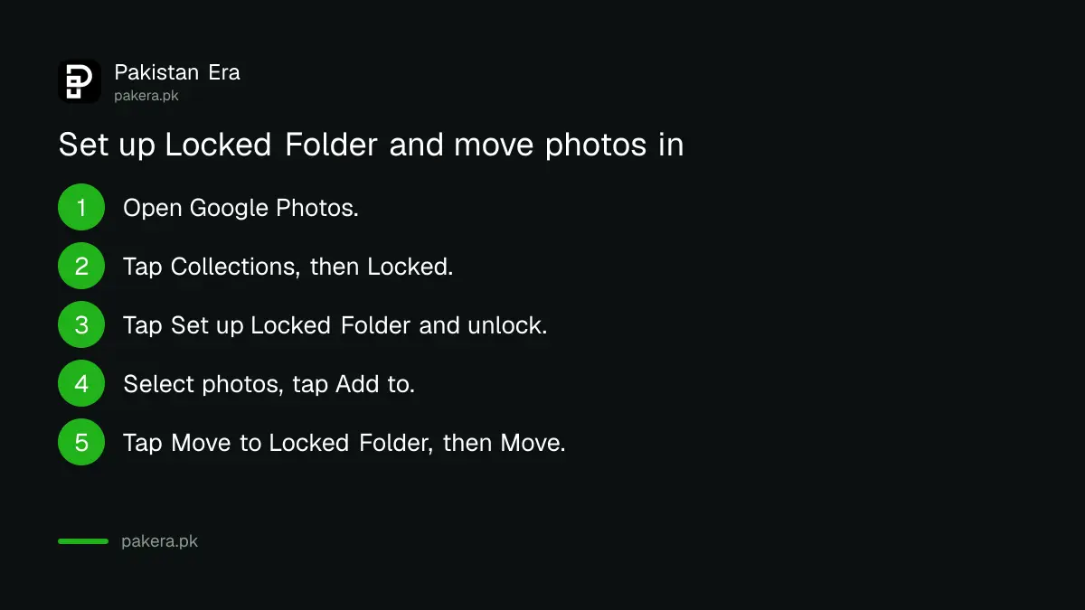 Six steps to set up Google Photos Locked Folder and move photos in