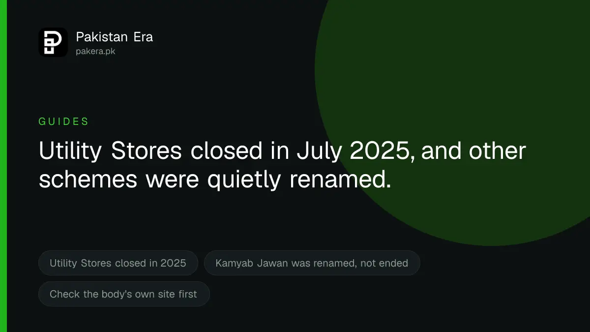 Which Pakistani government schemes have actually stopped