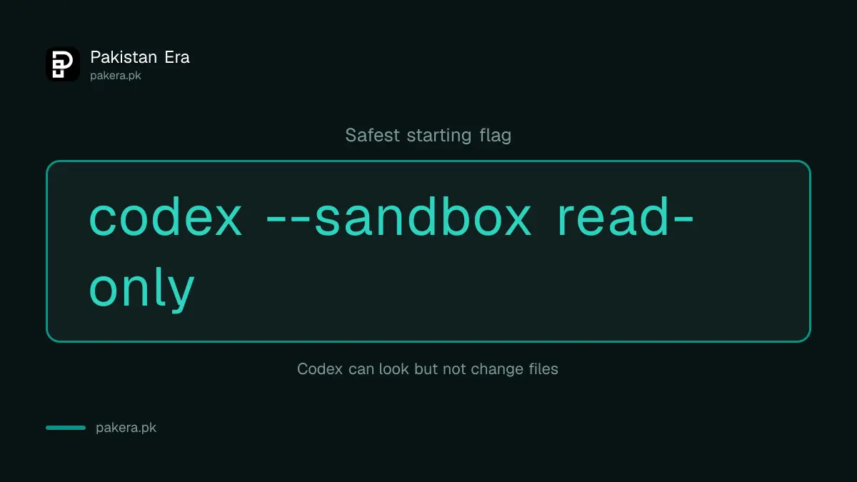 Safest starting flag: codex --sandbox read-only