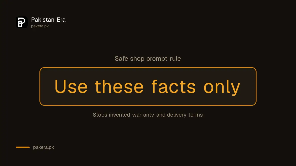 Safe shop prompt rule: Use these facts only