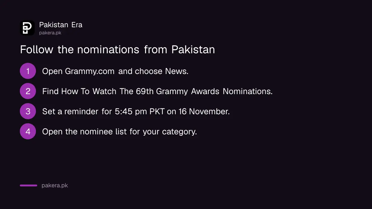 Four steps to follow the Grammy 2027 nominations from Pakistan