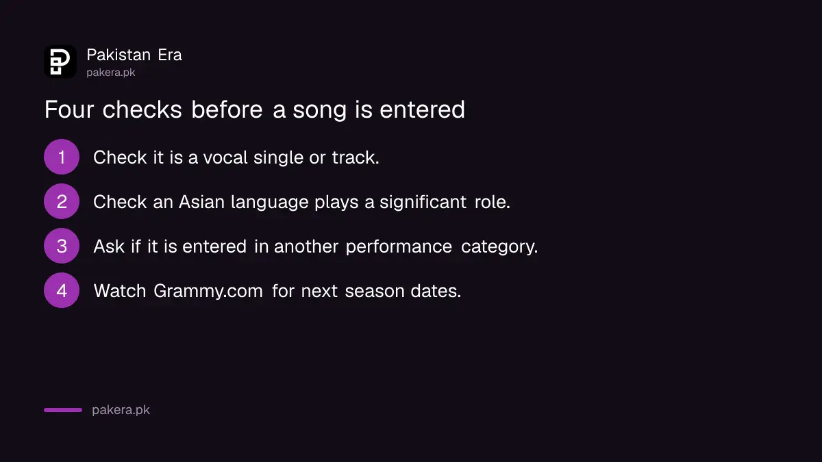 Four checks for a song before it is entered in the new Grammy Asian pop category