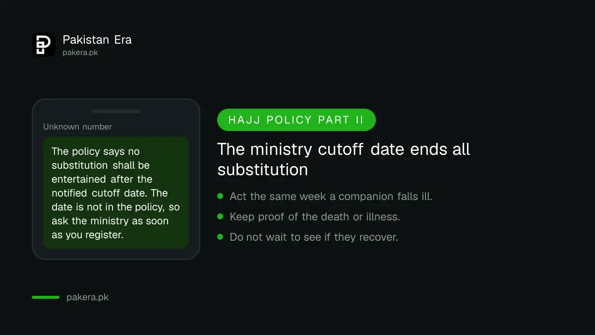 The ministry cutoff date ends Hajj seat substitution