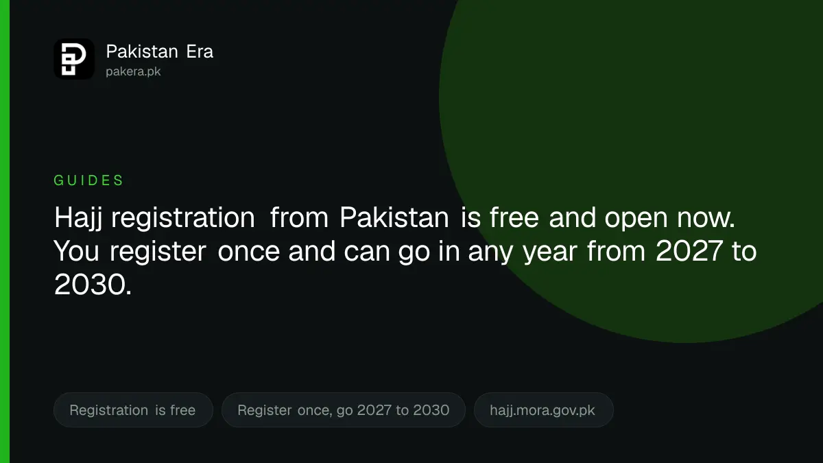 How to register for Hajj from Pakistan on the government portal and through designated banks