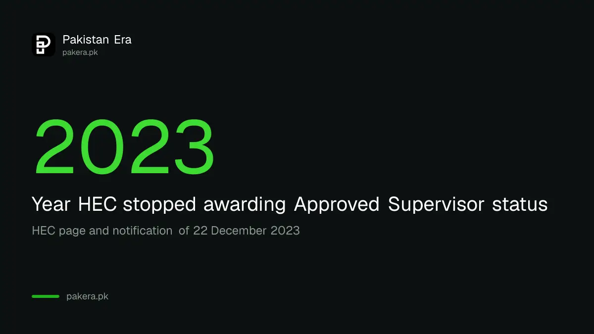 HEC stopped awarding approved supervisor status after the 2023 policy