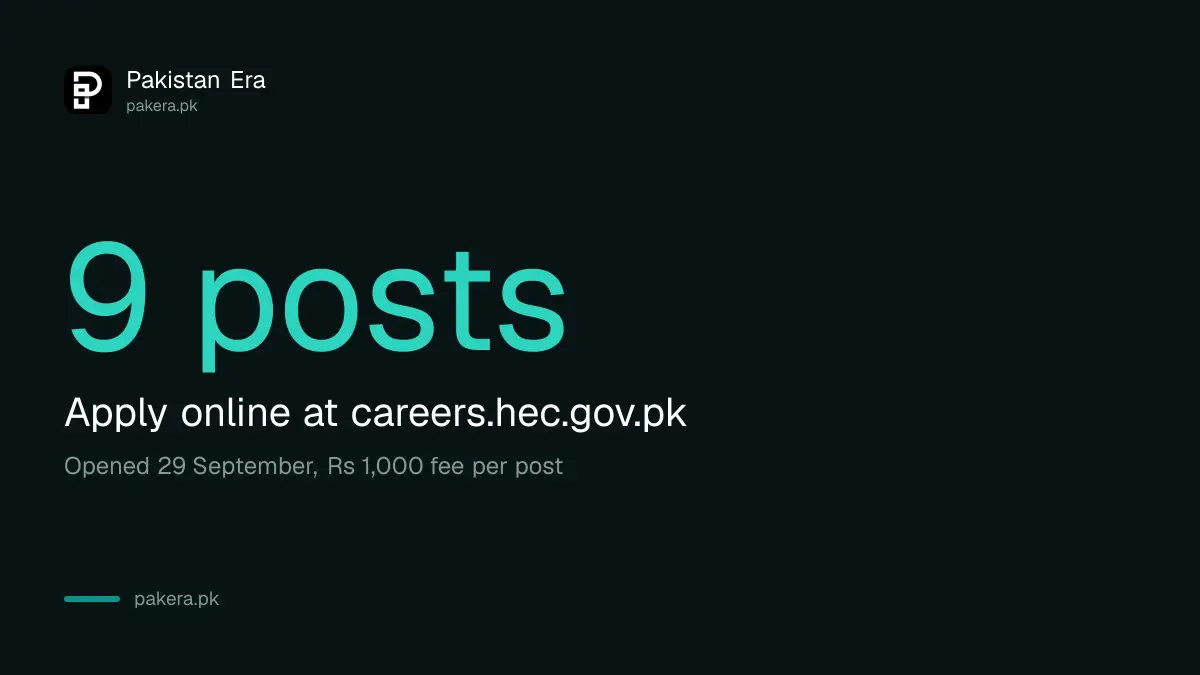 HEC jobs October 2026: 9 posts, apply online by 14 October 2026