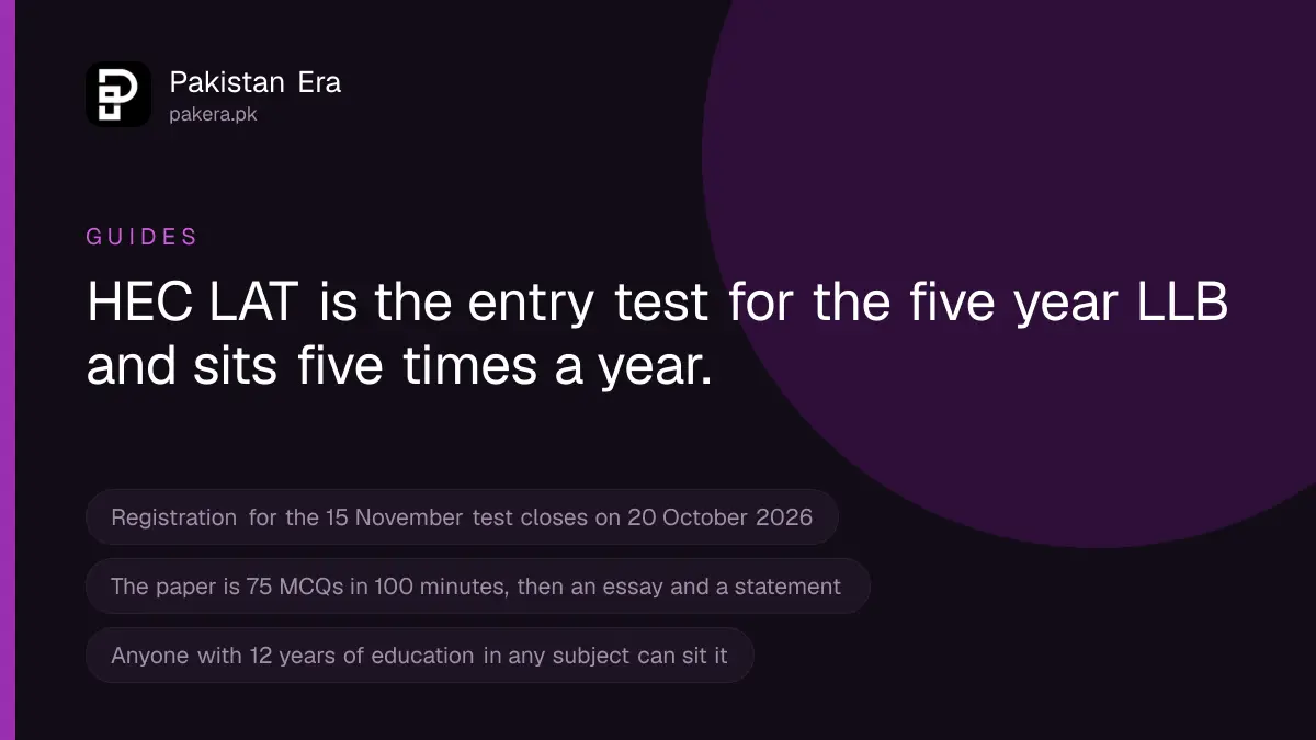 How to register for the HEC LAT Law Admission Test in Pakistan