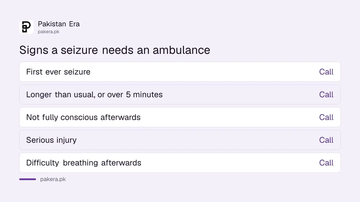Six signs that a seizure needs an ambulance