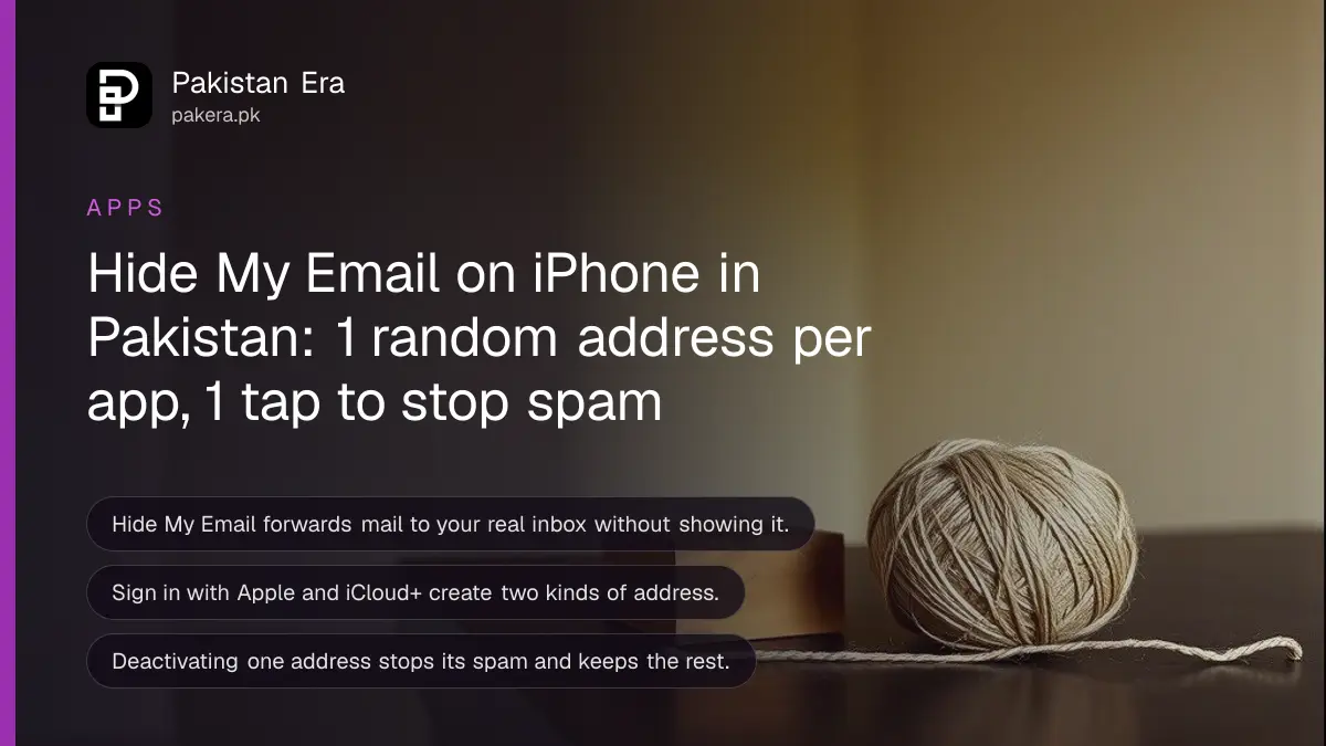 Still life of a ball of twine and a wooden block, for a Pakistan guide on hide my email iphone