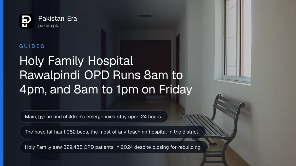 A long clean hospital corridor with white walls, closed wooden doors and a row of empty steel benches