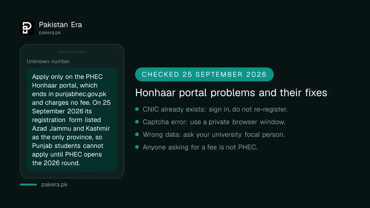 Common Honhaar Scholarship portal problems and their fixes