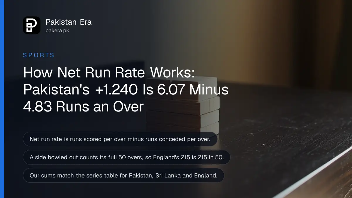 Wooden blocks on a dark wooden table, for working out net run rate in the tri-series