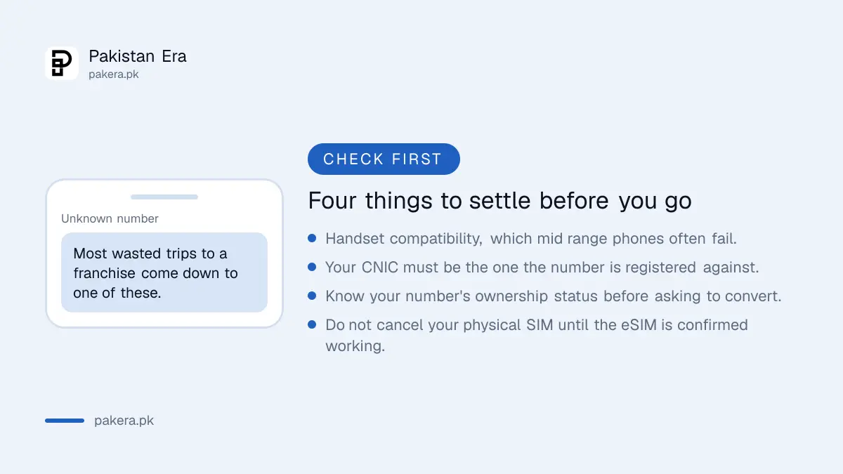 What to check before going to convert to an eSIM in Pakistan