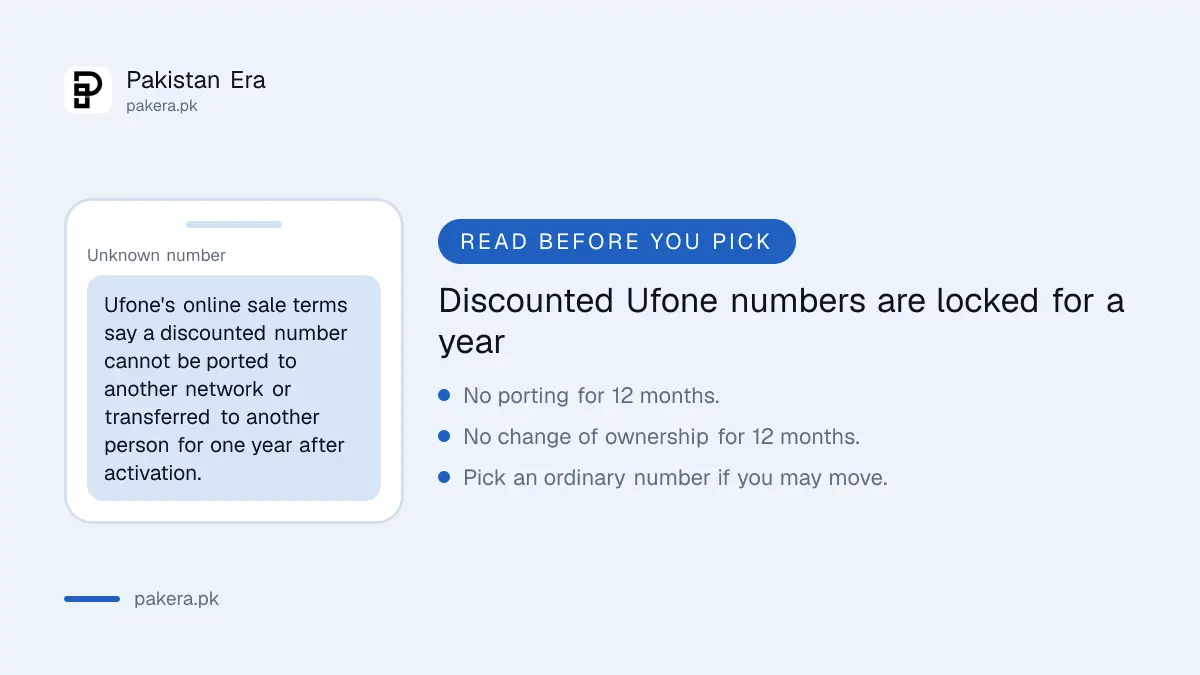 Discounted Ufone numbers cannot be ported or transferred for one year
