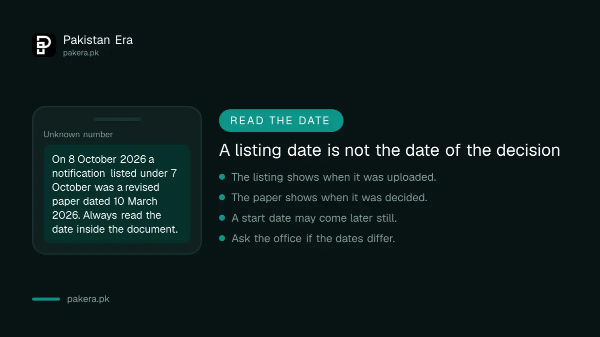 Why the date inside a Pakistani government notification matters more than the date it was posted