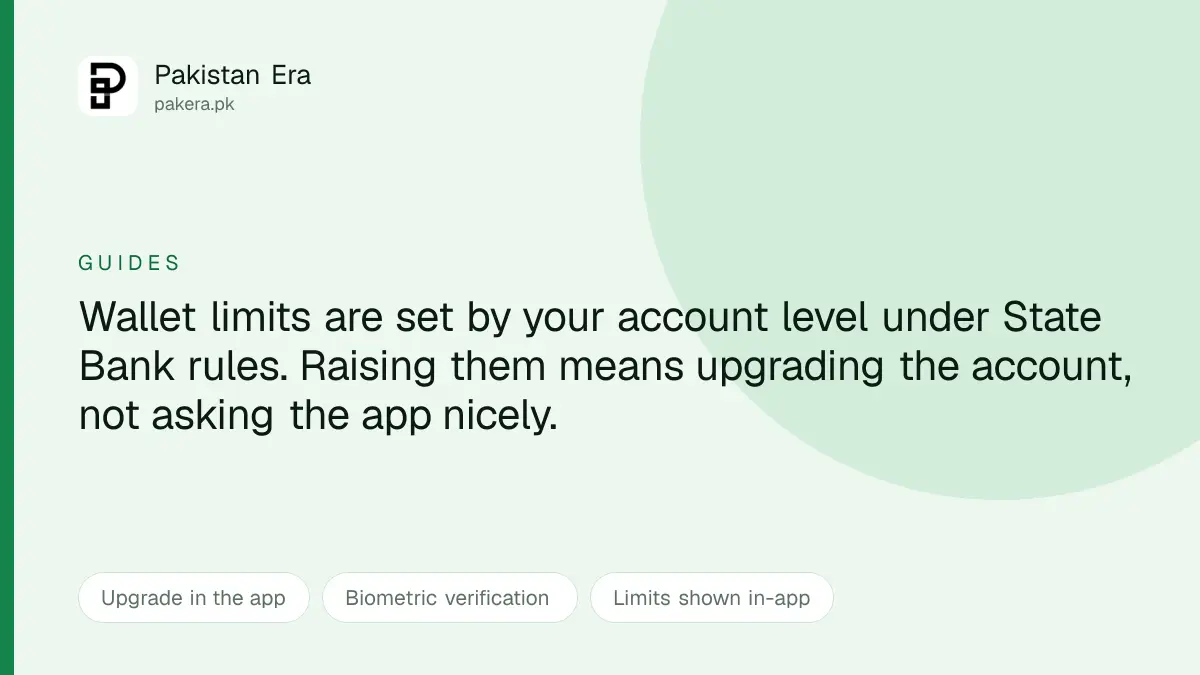 Increasing an Easypaisa transaction limit by upgrading the account