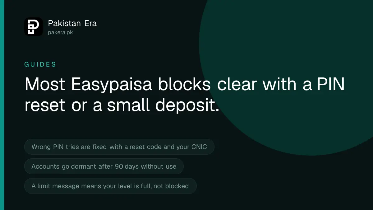 Recovering a blocked Easypaisa account in Pakistan