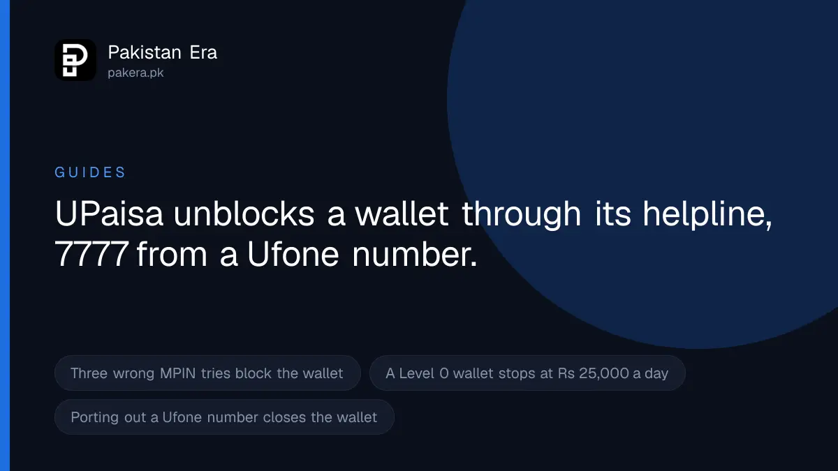 Unblocking a UPaisa wallet in Pakistan