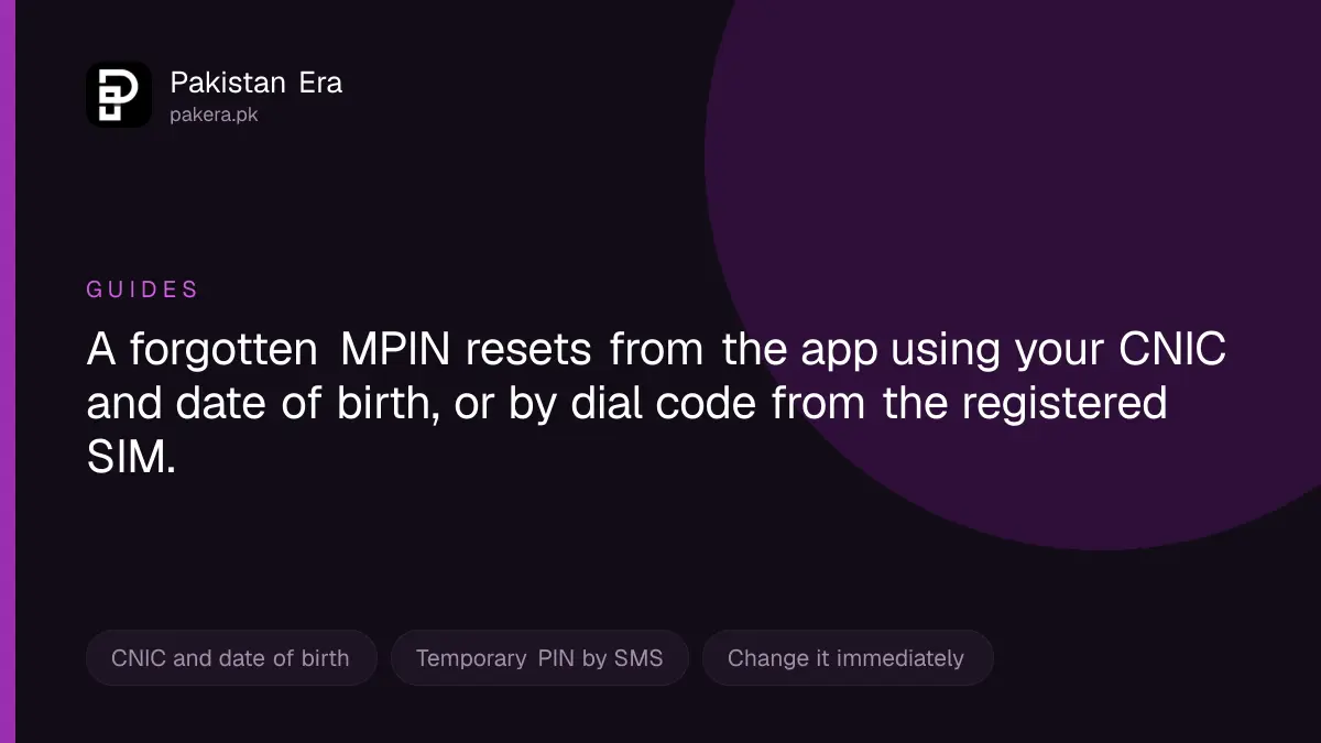 Resetting a forgotten JazzCash MPIN