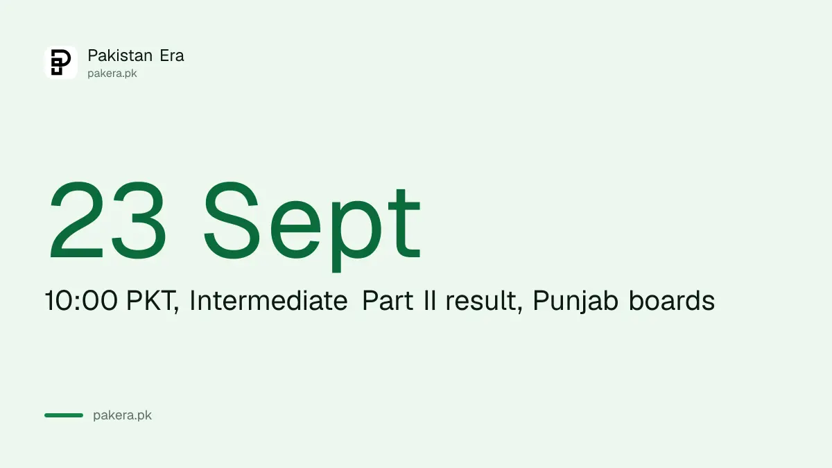 Punjab boards 12th class result date 23 September 2026 at 10:00 PKT