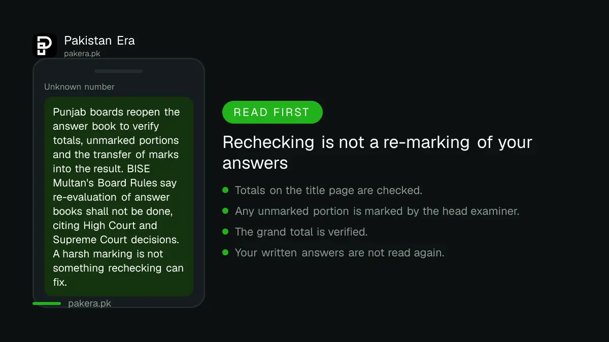 HSSC rechecking in Punjab checks totalling and unmarked parts, not your answers