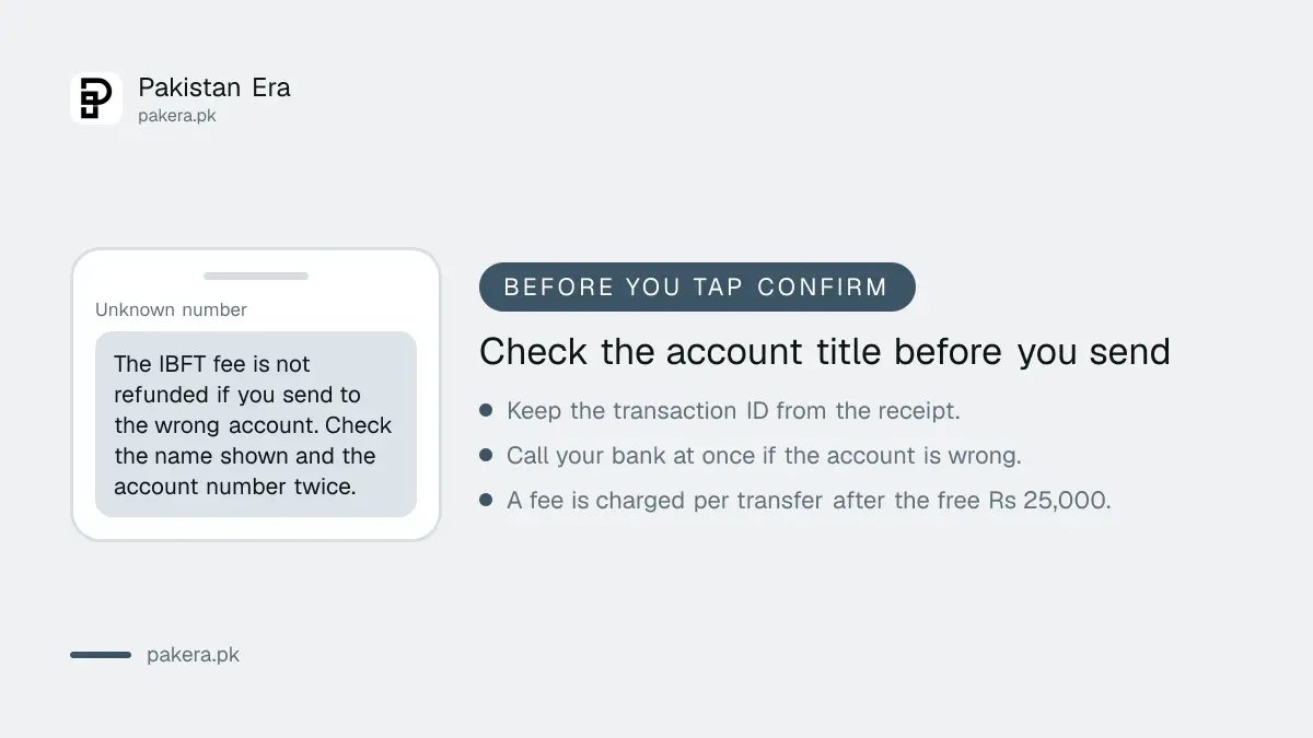 Reminder to check the account title before sending an inter bank transfer