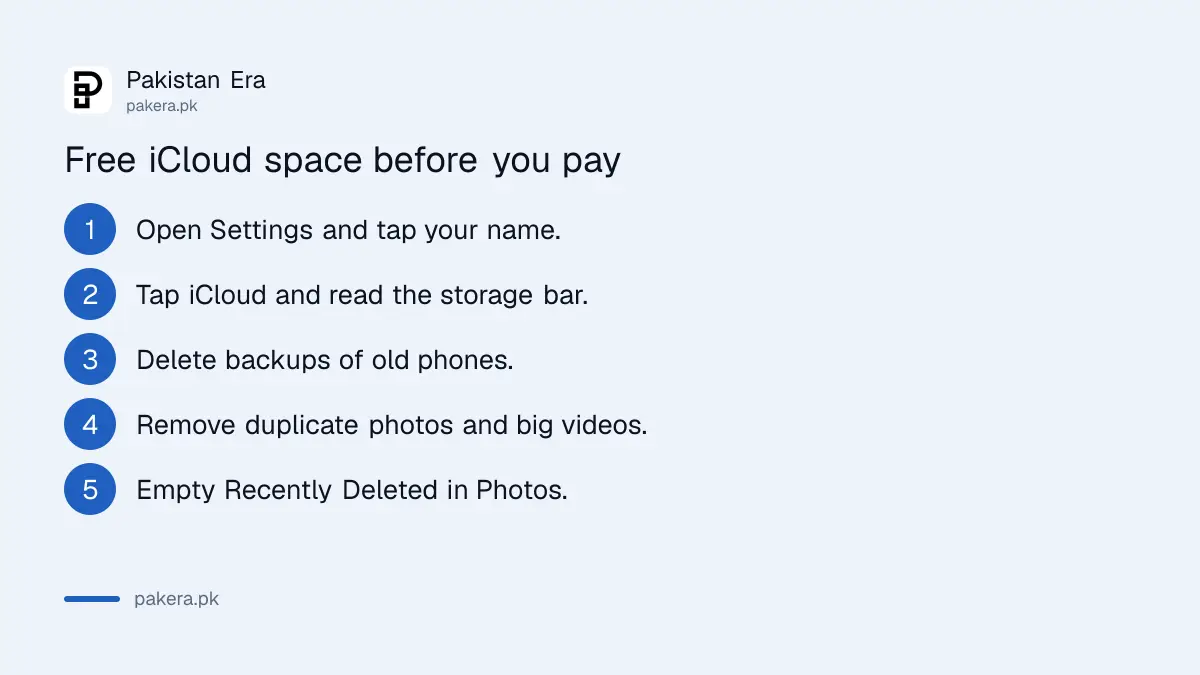 Steps to free iCloud storage on an iPhone before buying a bigger plan