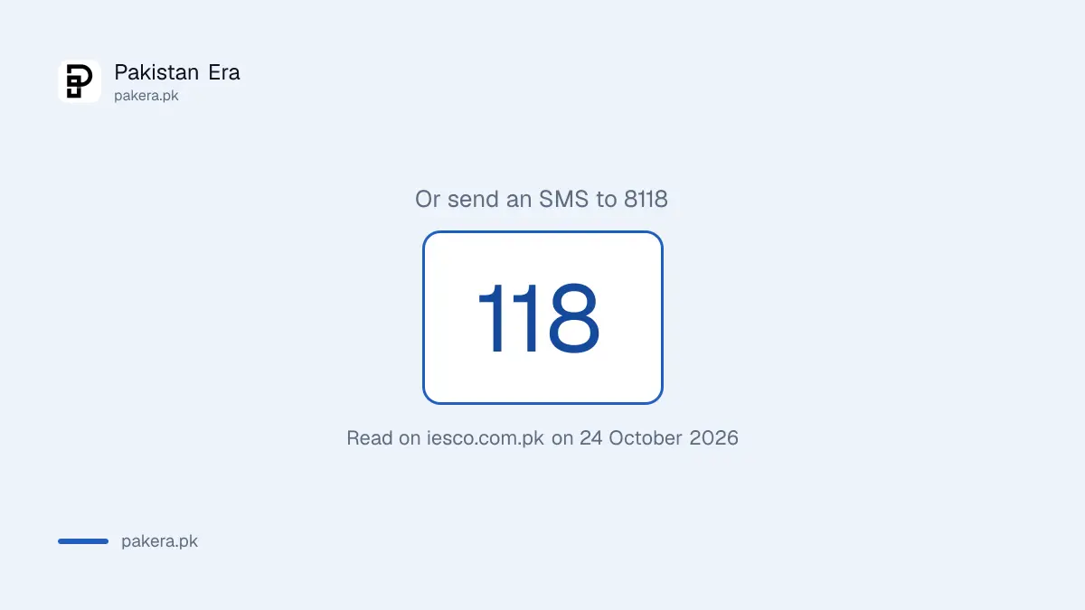 IESCO complaint number 118 and SMS 8118 for Islamabad and Rawalpindi